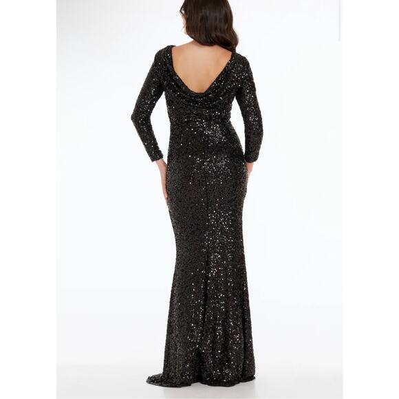 NEW NWT Dress The Population Janette Dress Black Sequin Maxi size Small - Picture 4 of 8